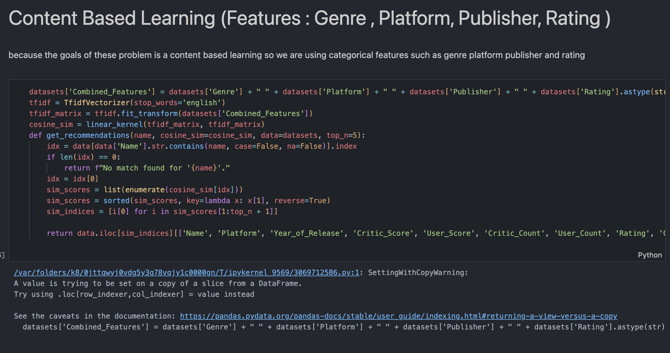 TF-IDF Vectorization
