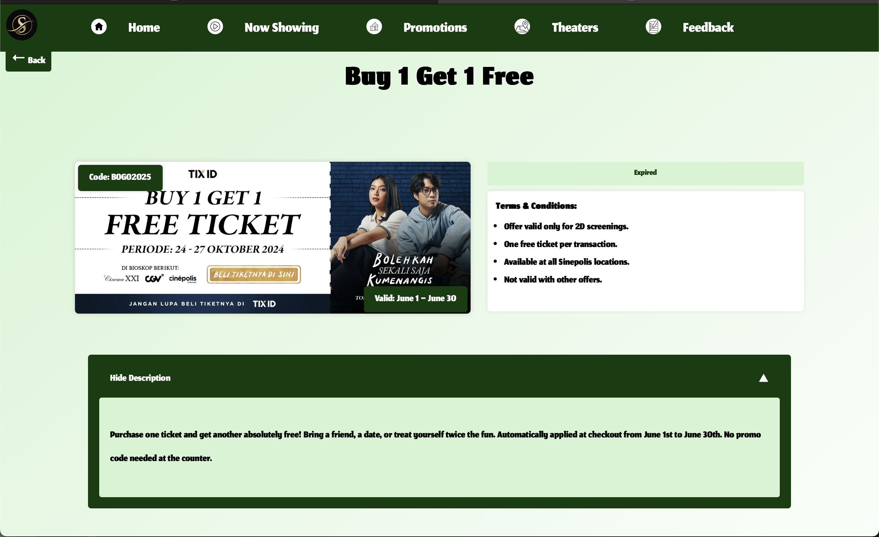 Feedback Page Preview