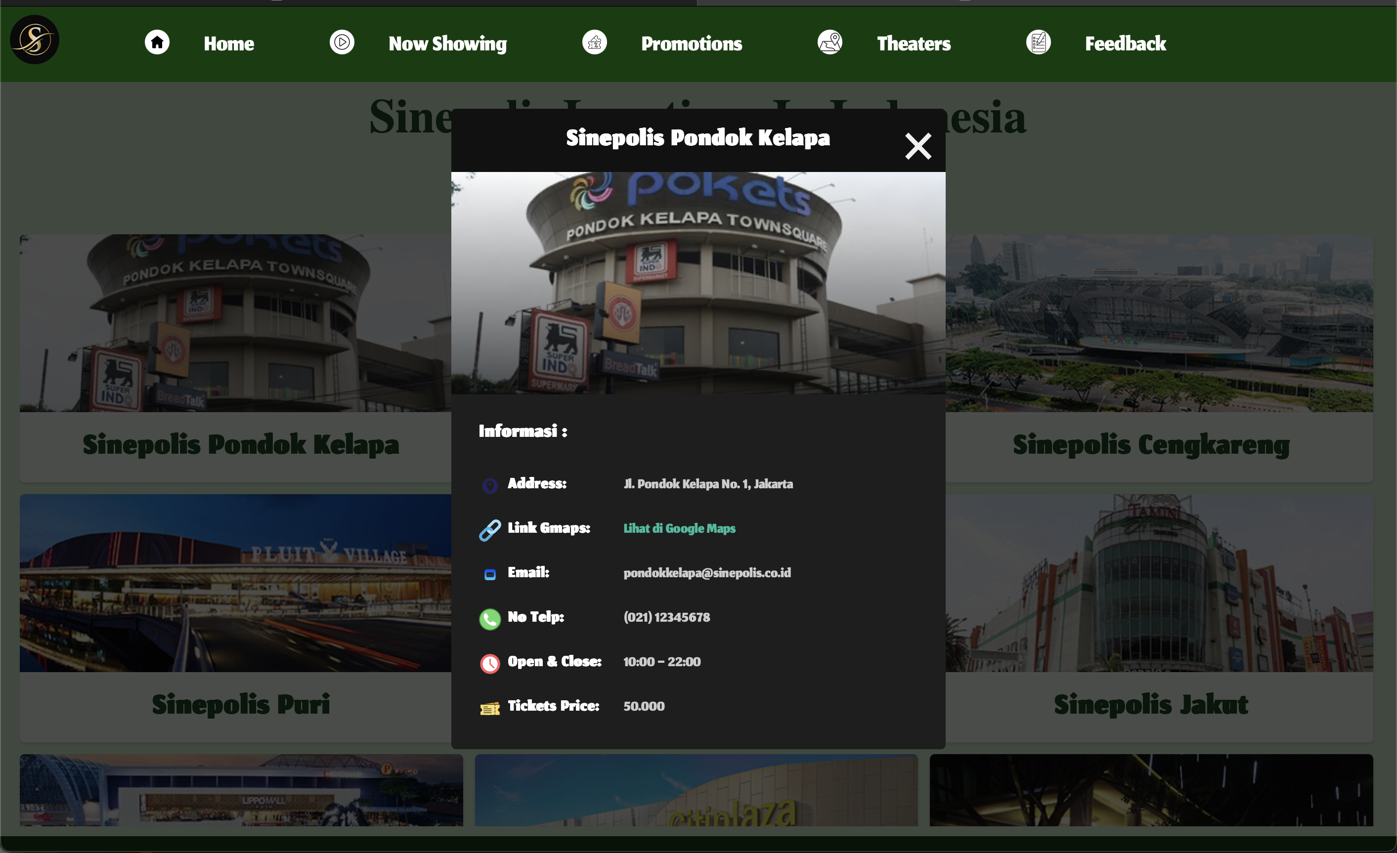 Feedback Page Preview